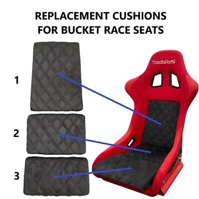 Replacement Cushions For Bucket Race Seat InVictus 310 NRG Momo OMP Recaro • $89.95