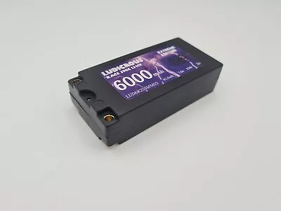 LUDICROUS Lipo HARD CASE Race Spec 2s 6000mah 7.6v 5mm 150c 1/12 1/10 1/8 2c • £55