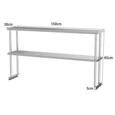 £65.99 • Buy Stainless Steel Commercial Kitchen Overshelf 4/5/6FT Prep Table Top ShelvingUnit