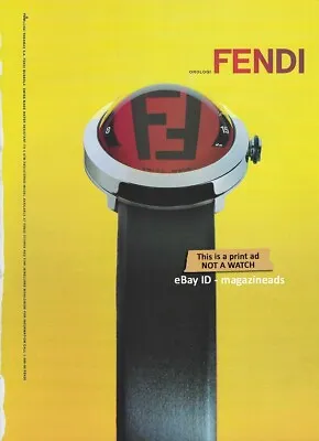 Vintage FENDI Watches 1-Page Magazine PRINT AD 1998 Boothra 8010L Dome • $7