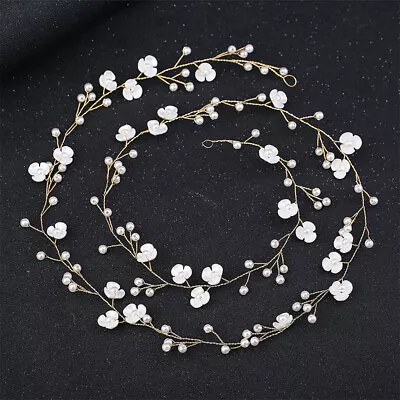 £2.22 • Buy Crystal Headbands Wedding Hair Accessories Handmade Floral Pearl For Bride G W❤D