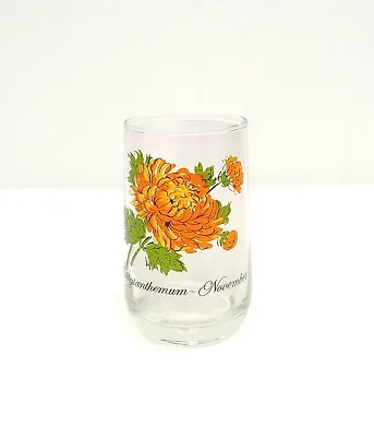 $20 • Buy Vintage Brockway Flower Of November Chrysanthemum Tumbler Glass