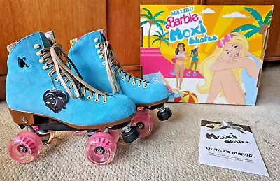 Malibu Barbie Moxie Size 9 Blue Suede Roller Skates Women's US 10-10.5 • $349.95