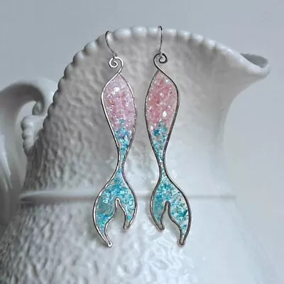 Unique Mermaid Tail Pendant Hook Earrings Women Jewelry Party Wedding Decor Conv • $1.60