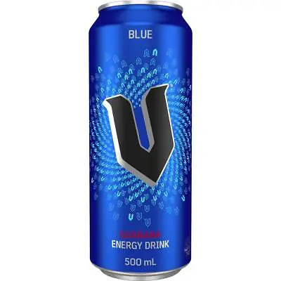 V Blue Guarana Energy Drink Can 500ml • $15