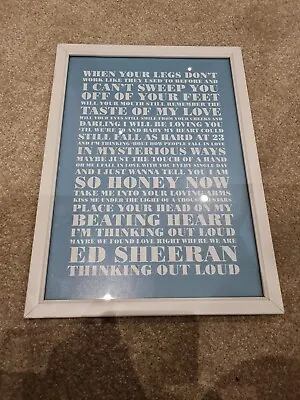 Ed Sheeran Thinking Out Loud Framed Lyrics Gift • £0.99