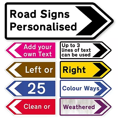 £12.99 • Buy Personalised Road Sign Direction Arrow Custom Direction Wedding Metal B1