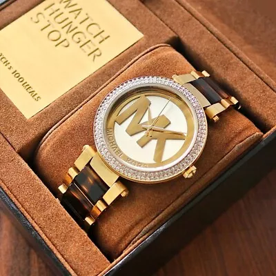 Parker Champagne Dial Gold-tone And Tortoise-shell Acetate Ladies Watch Mk6109 • £199