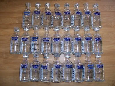 25 ABSOLUT Vodka 50ml Mini Glass Bottles * Good Condition No Caps * For Crafts • $15