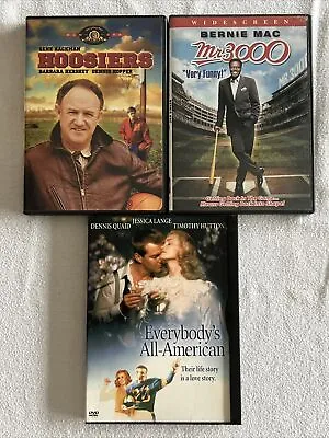 Sports Movie Lot: Mr. 3000 Everybody’s All-American Hoosiers 3 Movies • $9.99