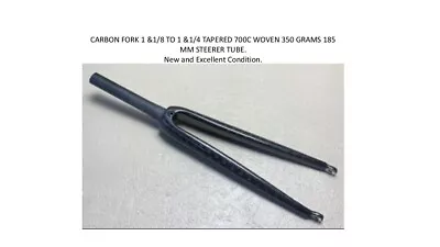 700c Carbon Fork 1  1/8 To 1  1/4 Tapered Woven 350 Grams 185 Mm Steerer Tube • $100