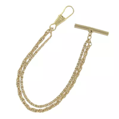 USA Made Pocket Double Gold Tone Paperclip Rope Watch Chain 7  • $10.39