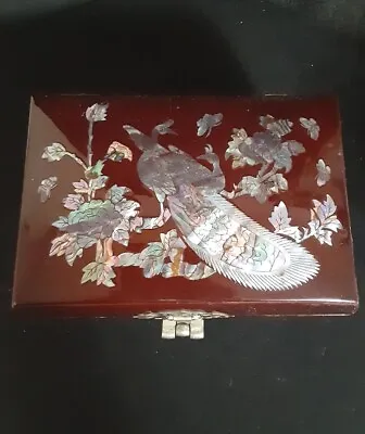 Beautiful Wooden Box Mother Of Pearl With Mirror • $28