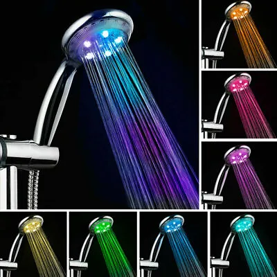 $11.99 • Buy NEW Colorful Shower Head Home Bathroom 7 LED Changing  Colors  Water Glow Light