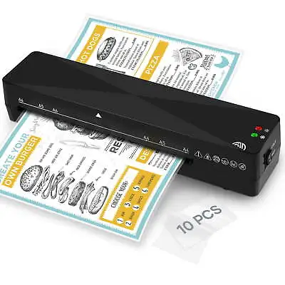 Hot Laminator Machine A4 9 Inch Mini Thermal And Cold W/ 10 Sheets Rapid Warm-Up • £18.99