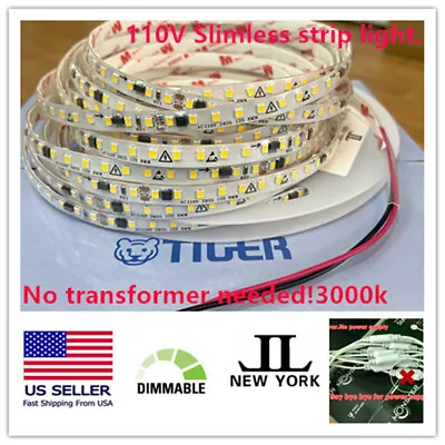 Ultrathin 110V LED Strip Light.No Powersupply Needed!Easy Fix! Waterproof! • $4.99