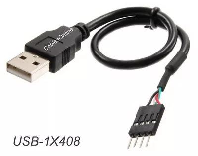 8-inch USB 2.0 A-Male To (1x4) 4-Pin IDC Motherboard Connector Adapter Cable • $6.99