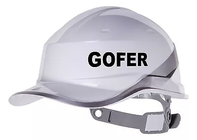 2X GOFER Hard Hat Vinyl Decal. Warehouse Sticker Transfer CUSTOM COLOUR & FONT • $12.32