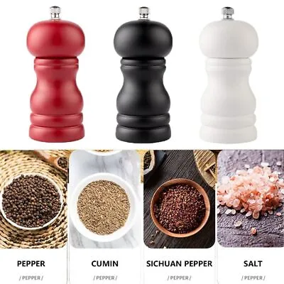 Wood Manual Salt & Pepper Grinder Set Wooden Shaker Wooden Spice Mill • £6.66