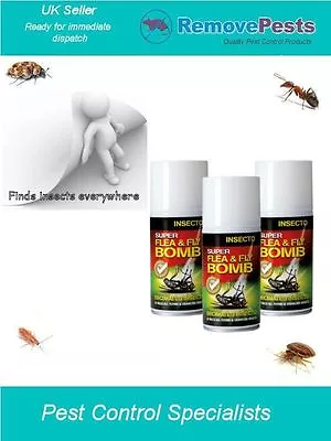 Bedbug Bomb Poison Killer Fogger Fumigator For Control Of Bedbugs Triple Pack • £19.49