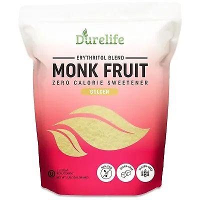 Durelife Golden Monk Fruit Sweetener 1:1 Sugar Replacement Golden - 5 Lb • $34.19