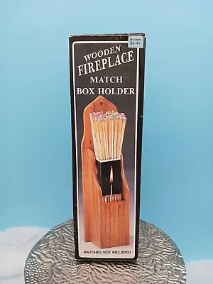 Vintage Wooden Fireplace Match Box Holder In Original Box • $15.99