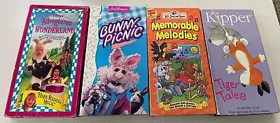 4 Kids VHS Bunny Picnic Memorable Melodies Sealed Kipper Adventures Wonderland • $29.90
