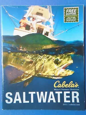 CABELAS Saltwater Catalog 2012 Fishing Rods Reels Lures Hooks Line Marine Tackle • $4.95