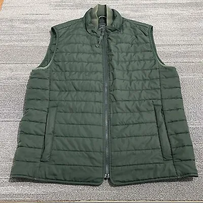 J Crew Vest Mens Large Green Puffer Polyester Fill Authentic Outerwear Tech* • $29.69