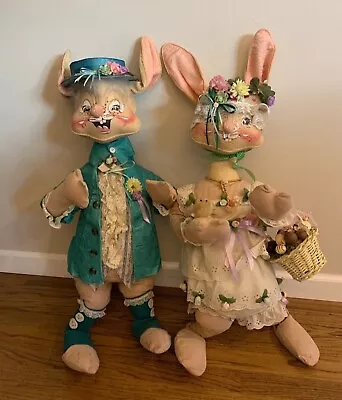 Annalee Large 28  Easter Parade Bunny Rabbit Couple Vintage  1970 • $79