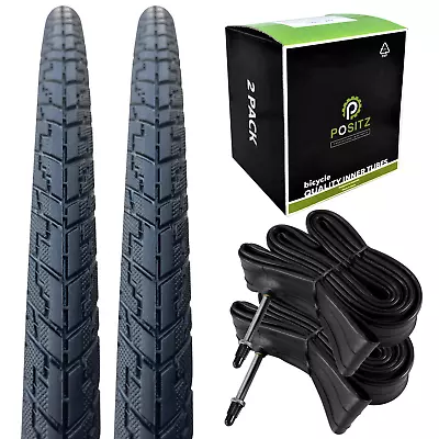 Positz 700c Value Bundle Of 2x Bike Tyres 700 X 32c (32-622) + 2 Tubes Presta • $49.95