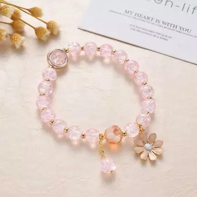 Jewellery Girls Kids Pouch Children Lovely Charm Bracelet Gift Daisy Crystal • £6.37