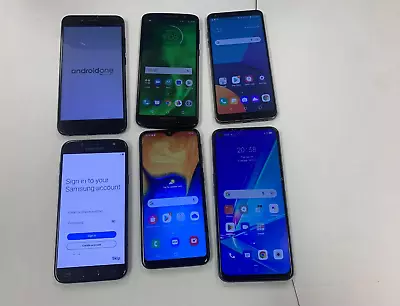 6X - Phones Samsung A20EJ530F MOTO G6 LG G6 MI OPP A72 - JOBLOT - CRACKED • £95