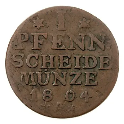 $35 • Buy 1804 German States PRUSSIA Pfennig Coin In VF Condition, KM# 372