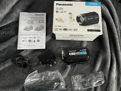 Panasonic HC-V550 Camcorder 1080pFULL HD 90x Zoom 5 Axis O.I.S Stabilisation • £138.99