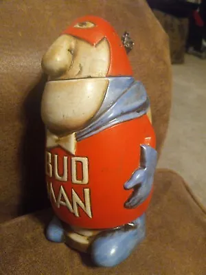 Vintage Budweiser  Bud Man Stein Hollow Head Ceramarte Brazil  Rare !!!    S1/05 • $114.95