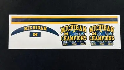 Michigan Wolverines B1G Champs 2021-2023 Mini Football Helmet Decal Set • $25