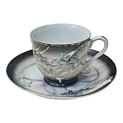 Vintage 3D Moriage Dragonware Demitasse Cup & Saucer Made In Japan • $14.40