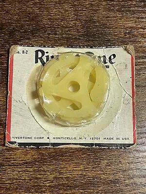 5 Vintage Yellow Rivert One 45 RPM Record Plastic Adapter Inserts Snap Vinyl USA • $5