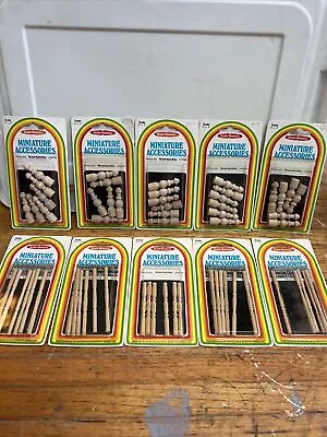 Realife Miniatures Wood Spindles Dollhouse Accessories Lot Of 10 • $24.95