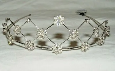 £24.99 • Buy Bnwt Bridal Bridesmaid Prom Tiara Headband Silver Criss Cross Diamante Adult