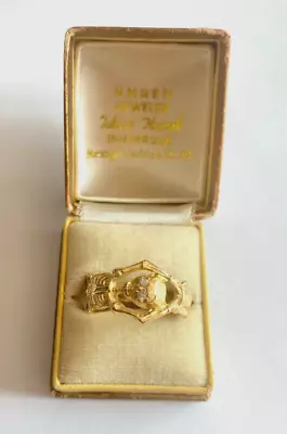 Antique Victorian Memento Mori Skull Skeleton 14k Solid Gold Diamonds Ring • $1290