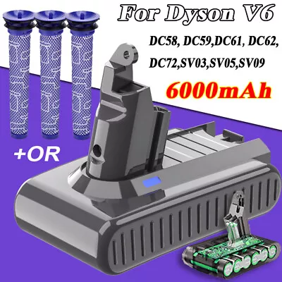 6000mAh V6 Battery For V6 Animal DC58 DC59 DC62 SV03 SV06 SV09 965874-02 • £18.99
