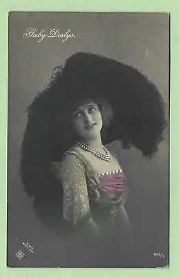 [9325] Edwardian Actress R/P 1911 Postcard Of Gaby Deslys 1881-1920 • £3.95