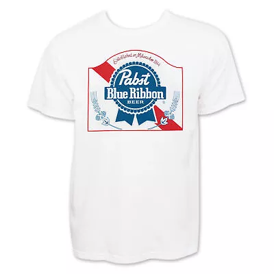 Pabst Blue Ribbon PBR Men's S/S T-shirt S-3XL White • $17.95