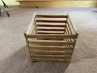 Vintage Wood Wooden Egg Crate Carrier With 4 Cardboard Egg Trays Dividers • $12