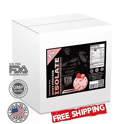 Boost Your Workouts With 15lb Bulk Whey Protein Isolate Smoothie-Mix Strawberry • $113.95