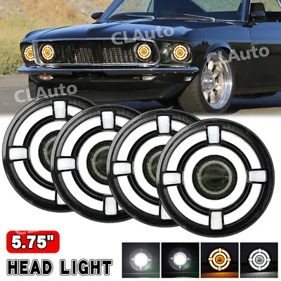 4pcs 5.75  5-3/4 LED Headlight Projector Hi/Lo Sealed Beam For Ford Mustang 1969 • $88.99