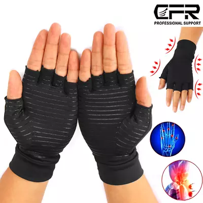 Copper Arthritis Compression Gym Gloves Hand Support Arthritic Joint Pain Relief • $7.32