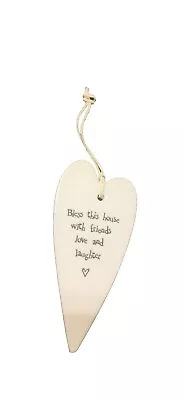 East Of India Porcelain Plaque Heart Round Shape Sayings Love Friendship Family • £3.99